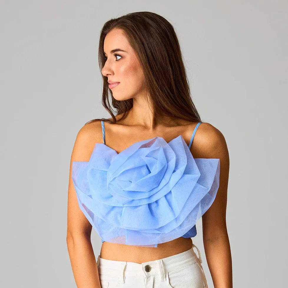 PETAL FLOWER APPLIQUE TANK TOP - RIVIERA