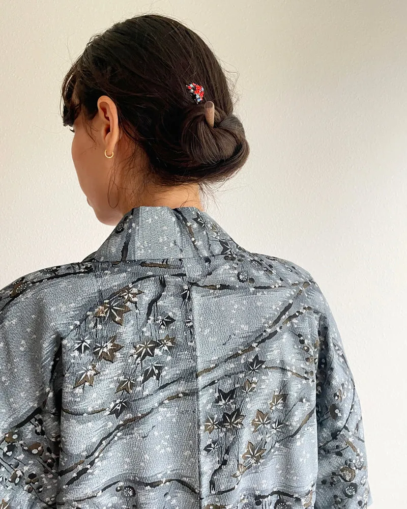 Plum Blossom Flower Haori Kimono Jacket