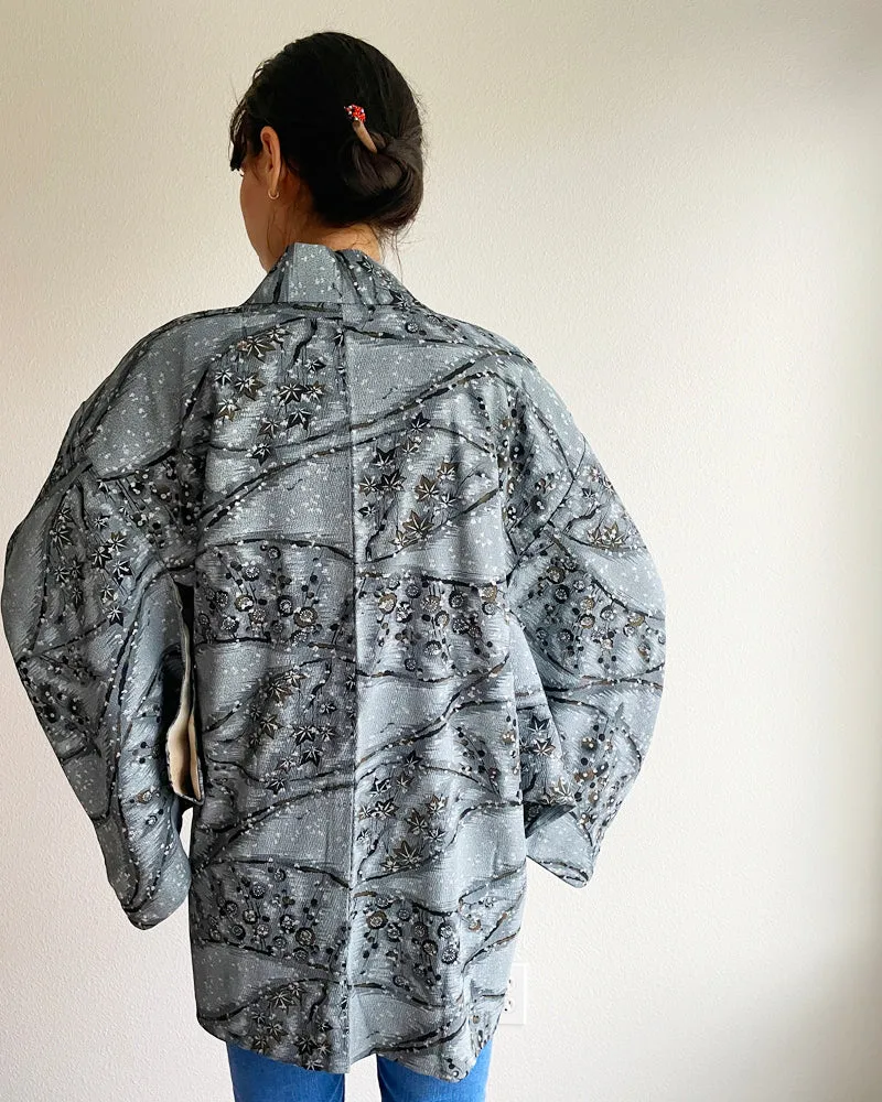 Plum Blossom Flower Haori Kimono Jacket