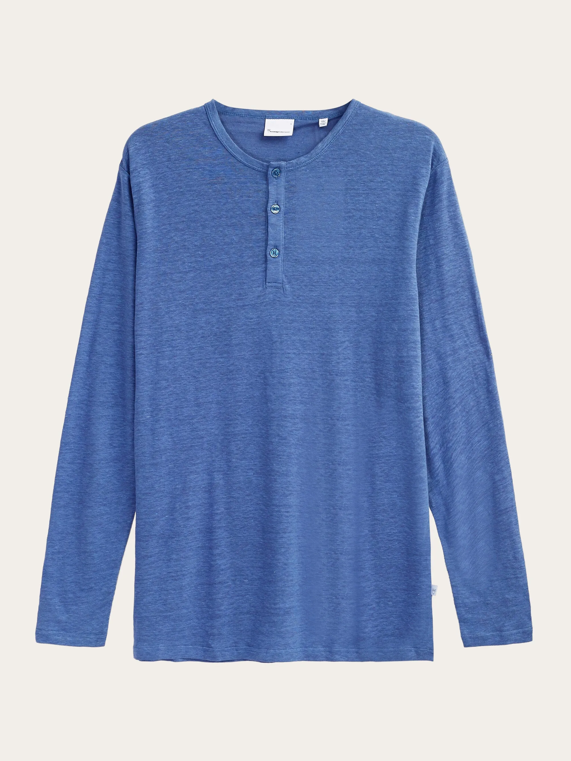 Regular linen henley - GOTS/Vegan - Moonlight Blue