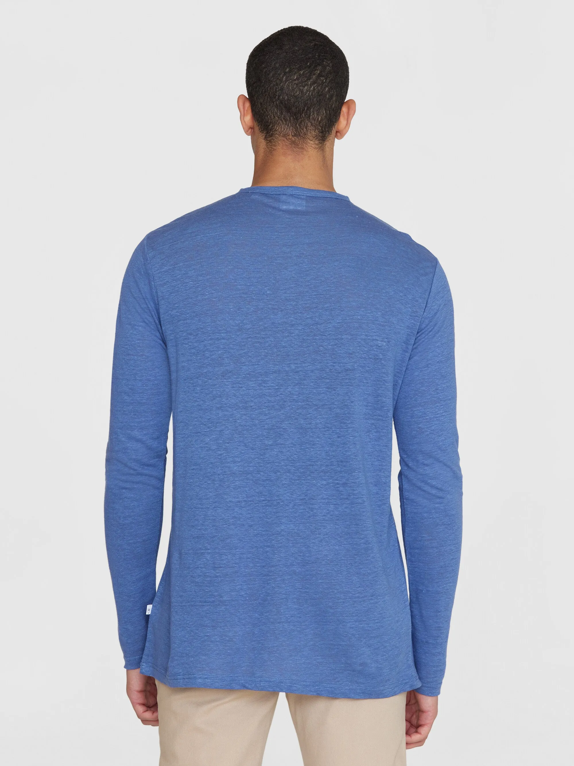 Regular linen henley - GOTS/Vegan - Moonlight Blue