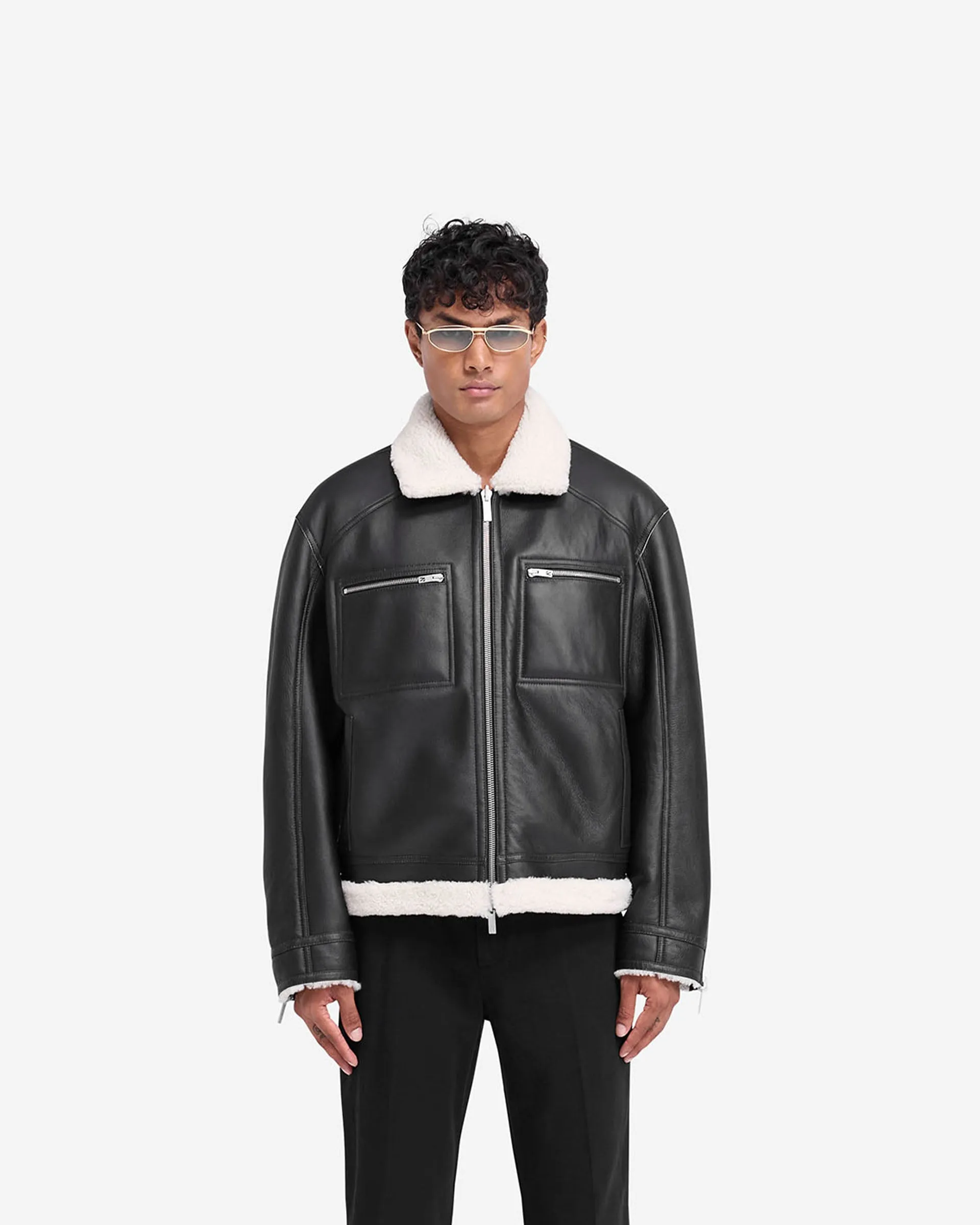 Reversible Shearling Jacket - Black