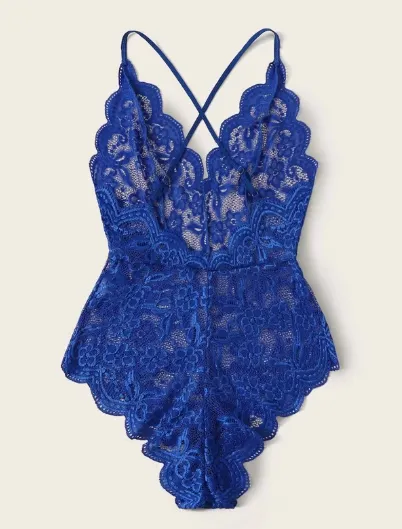 Royal Blue Floral Bodysuit