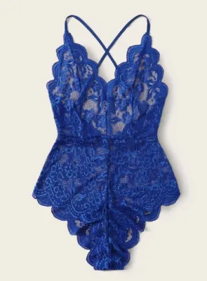 Royal Blue Floral Bodysuit