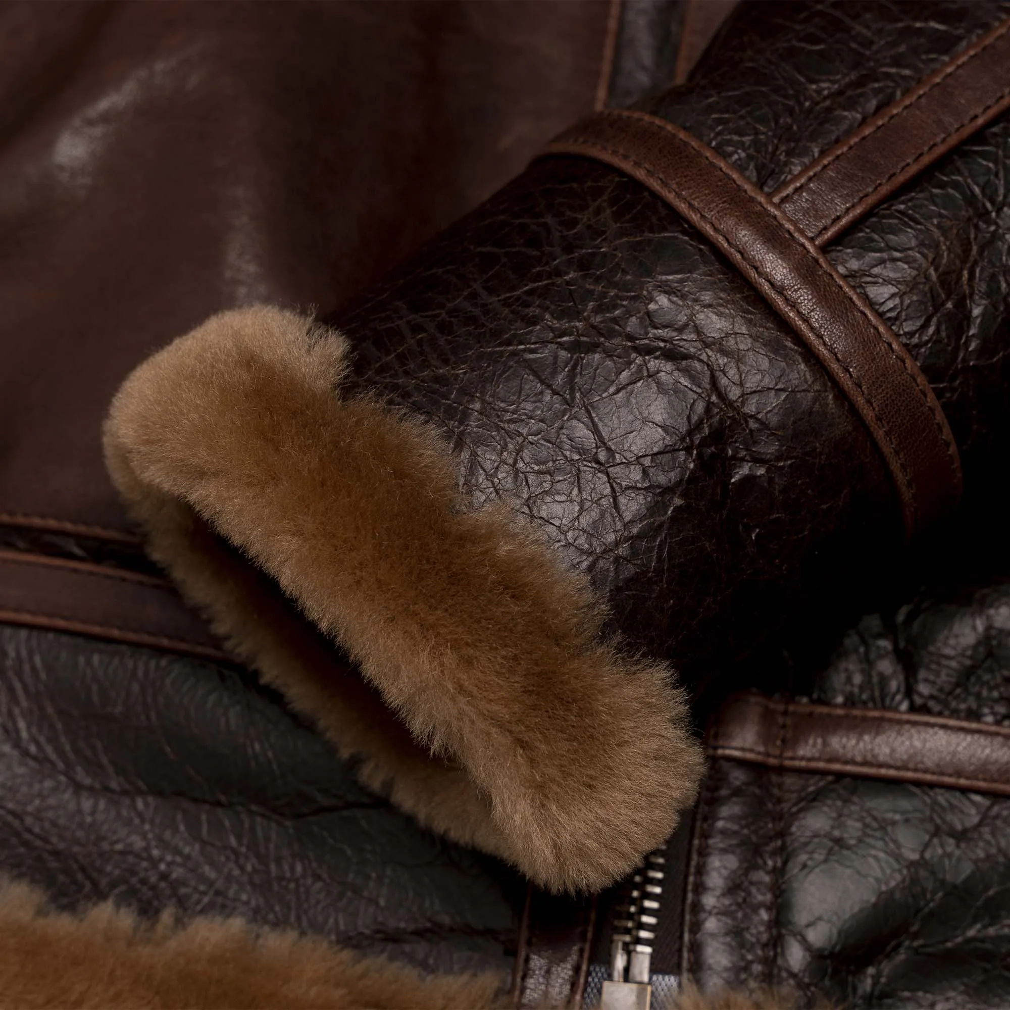 Shangri-la Heritage - "Aviatore" B-3 Seal Brown Shearling Jacket