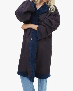 Sherpa Lined Hooded Herringbone Overcoat