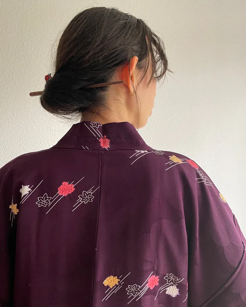 Shibori of Maple Leaf in the Weave of Clouds Haori Kimono Jacket