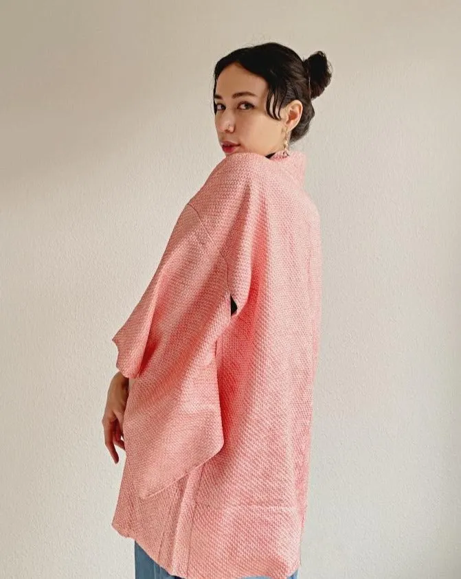 Simple pink Haori Kimono Jacket