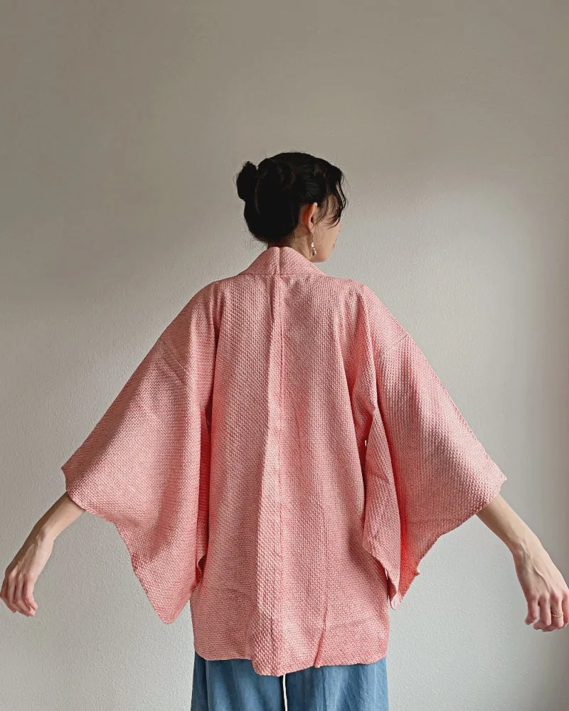 Simple pink Haori Kimono Jacket