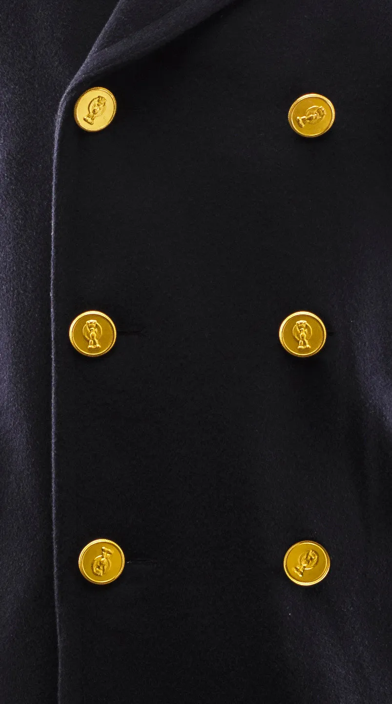 Star Collar Black Police Overcoat