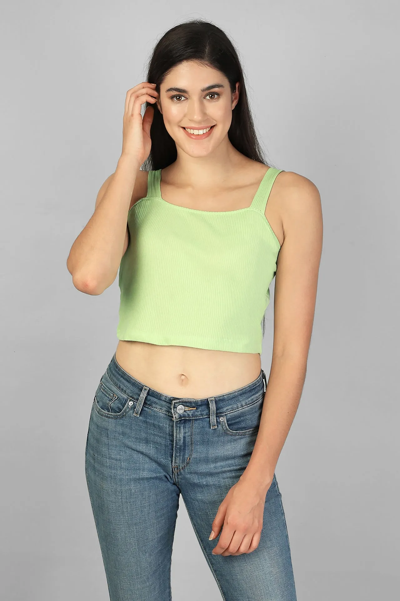 STRAPPY RIBBED CROP TOP