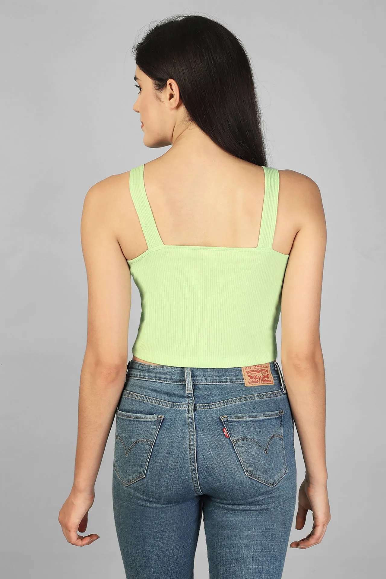 STRAPPY RIBBED CROP TOP