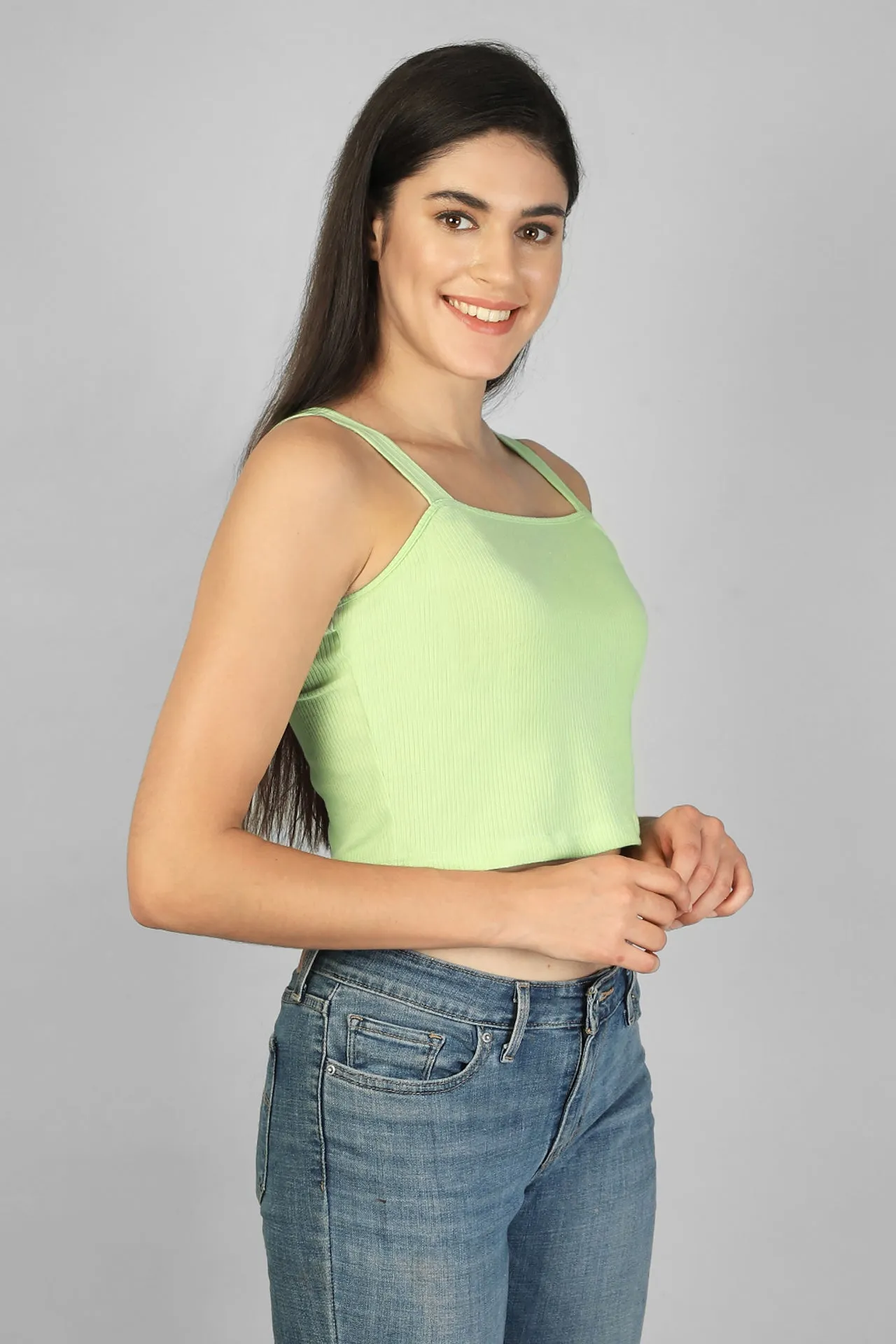 STRAPPY RIBBED CROP TOP