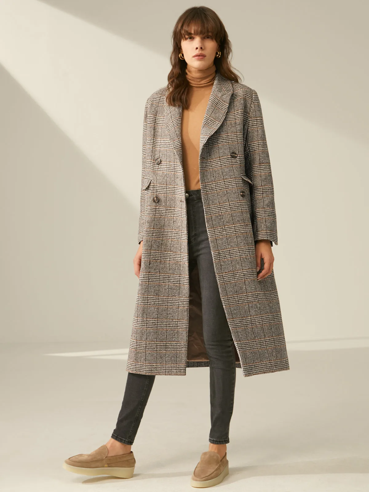 Valor Charming Plaid Overcoat