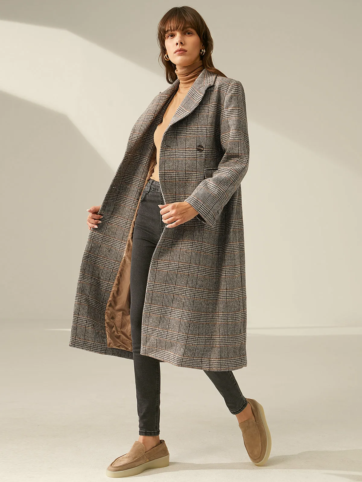 Valor Charming Plaid Overcoat