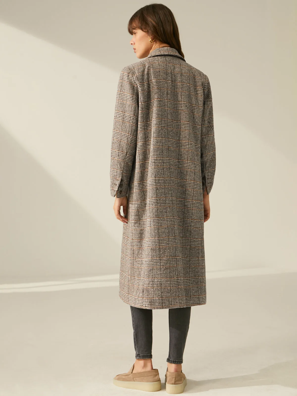 Valor Charming Plaid Overcoat