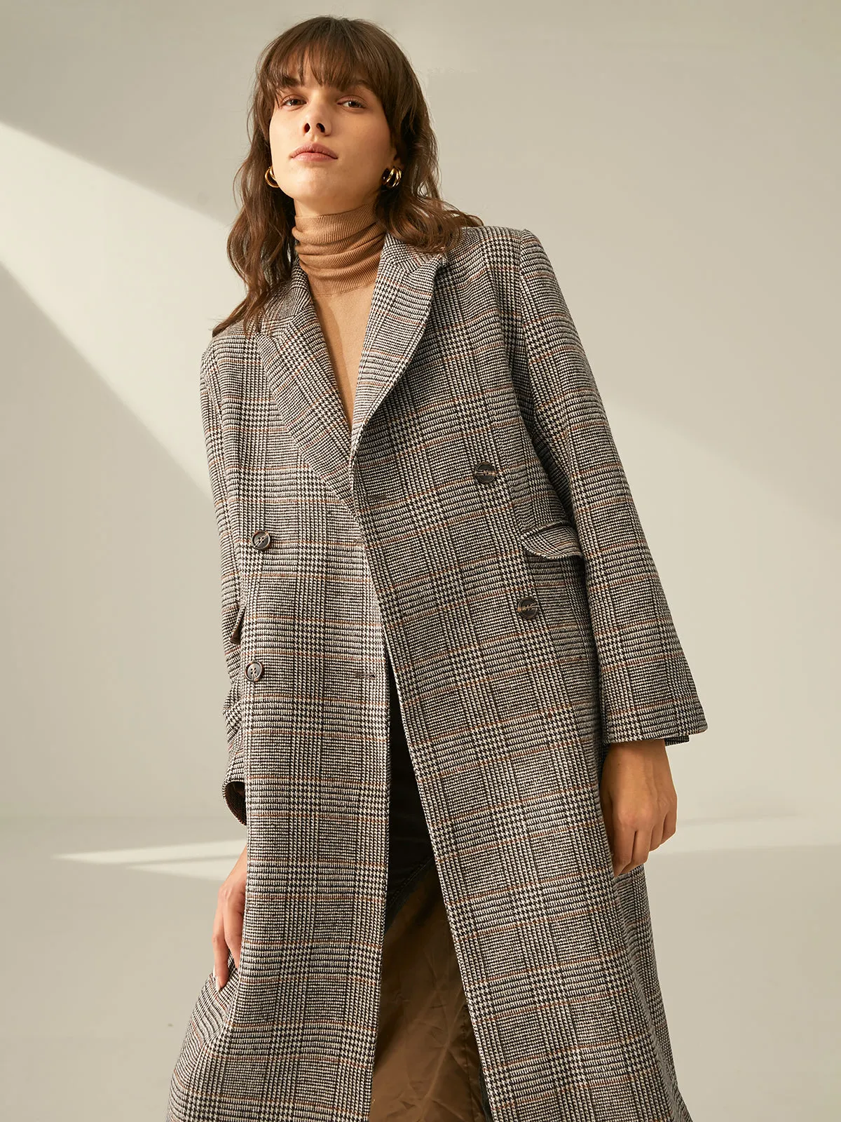 Valor Charming Plaid Overcoat