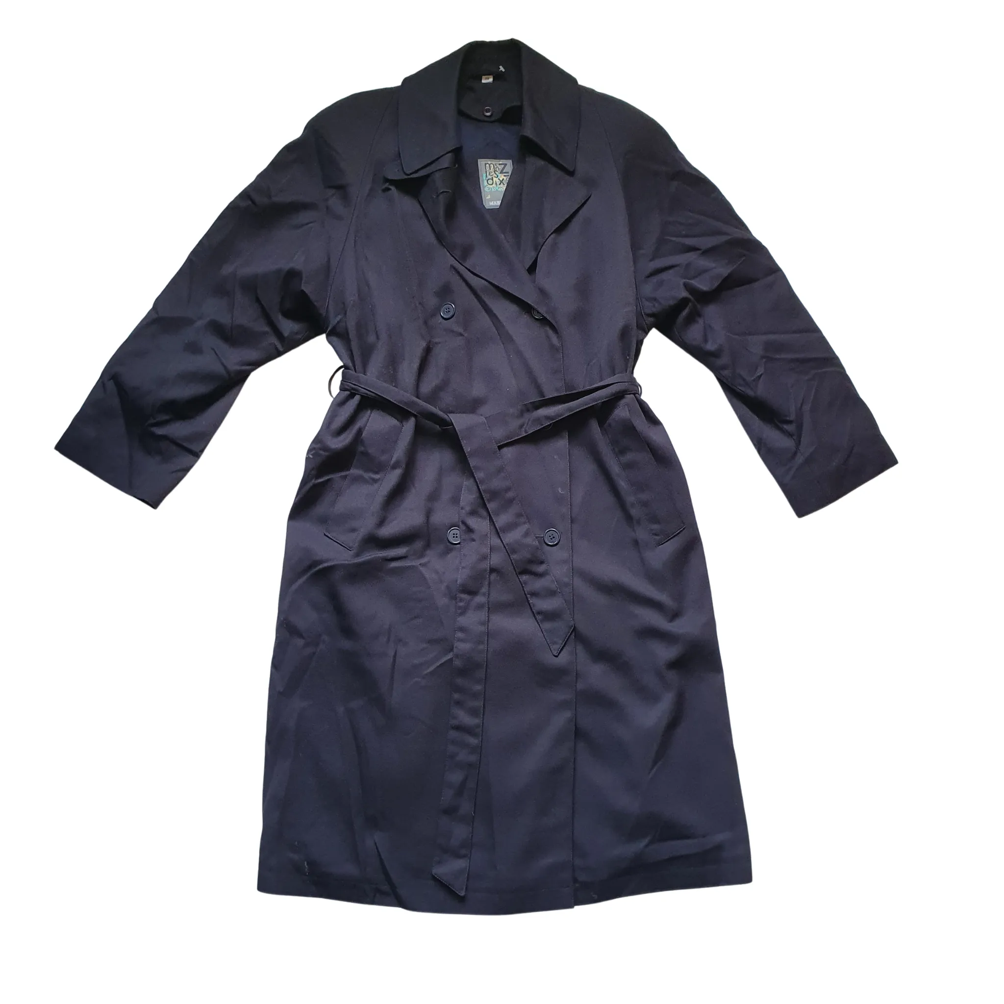 Vintage Navy 'Menzies-Dixon' oversized Trench Coat - Large