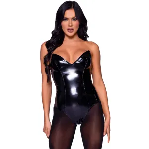 Vinyl Bodysuit - Large - Black