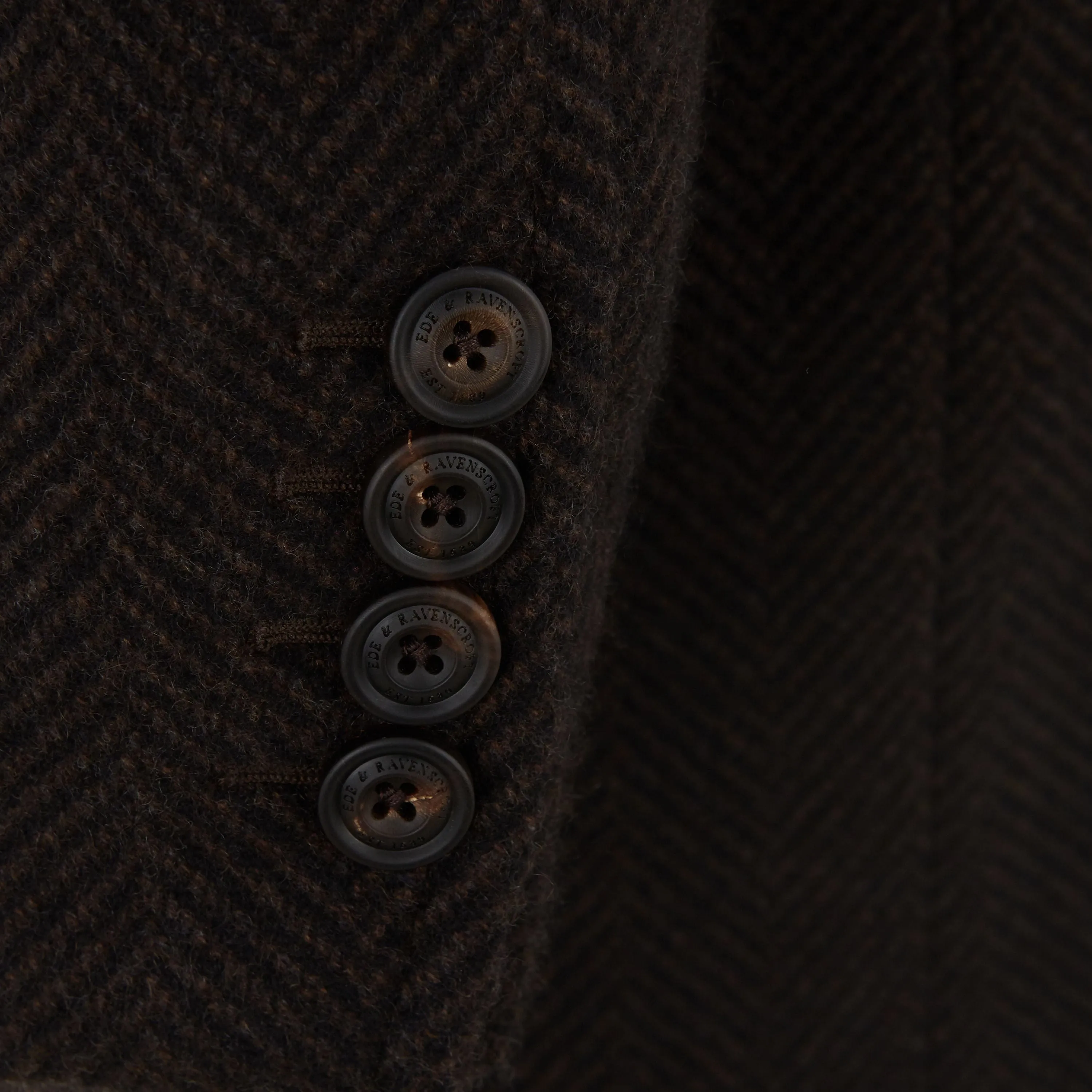 Warrington Brown Herringbone Cashmere Coat