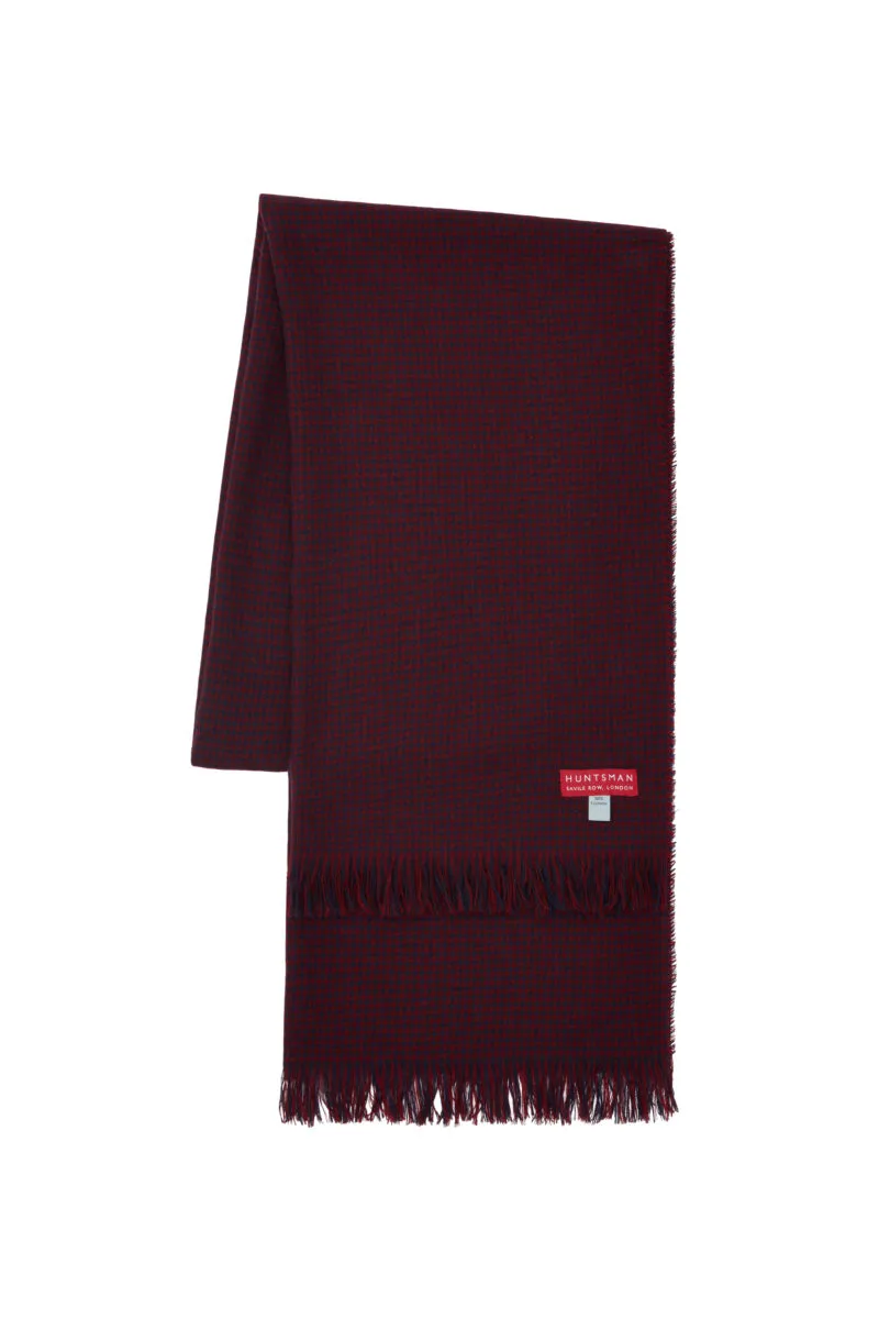 Wine/Navy Cashmere Four Point Star Scarf