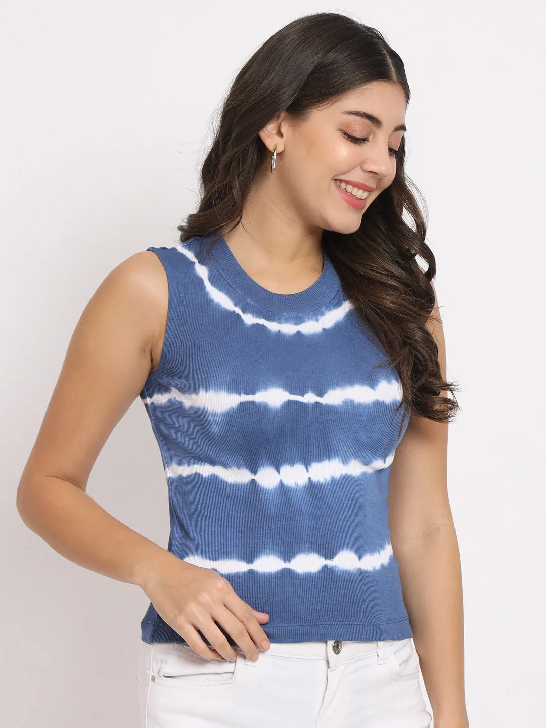 Women's Tie & Dye Modal Blue Top