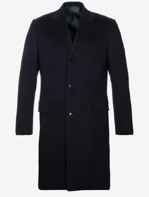 Wool and Cashmere Overcoat Navy