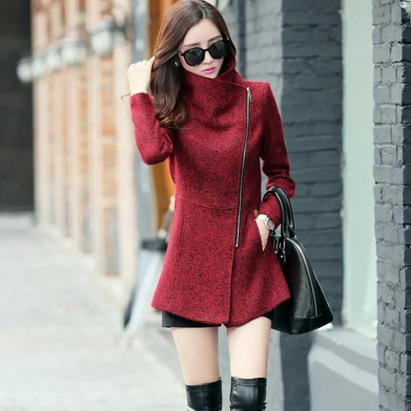 Woolen Jackets Fashion Women Slim Jackets Coat